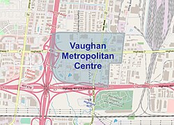 Location of Vaughan Metropolitan Centre