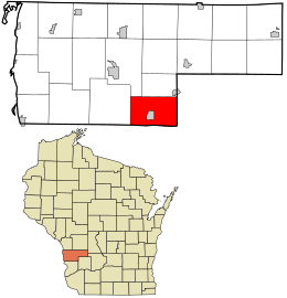 Location in Vernon County and the state of Wisconsin