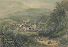 Colour lithograph of Balmoral Castle by William Gauci.