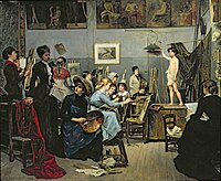 Maria Bashkirtseva, In the Studio, 1881, oil on canvas, 74 × 60.6 in, Dnipro State Art Museum