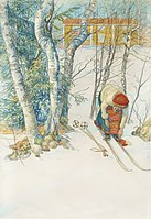 Carl Larsson: Skiing Champion (1911)