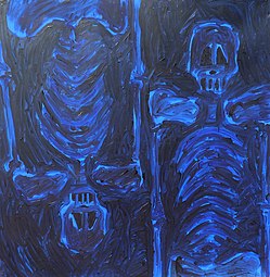 Sans titre, huile sur toile 100x100cm, 1985