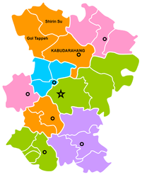 Shahrestān di Kabudarahang – Mappa