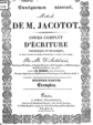 Couverture du manuel de Joseph Jacotot.