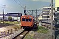 A JNR 101 series EMU leaving Katamachi Station on the Katamachi Line, 1985