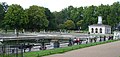 The Italian Garden; the fountains are fed by a borehole into the Upper Chalk.