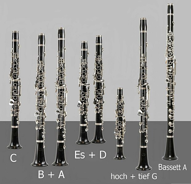 Klarinettenfamilie deutsches System, hohe und mittlere