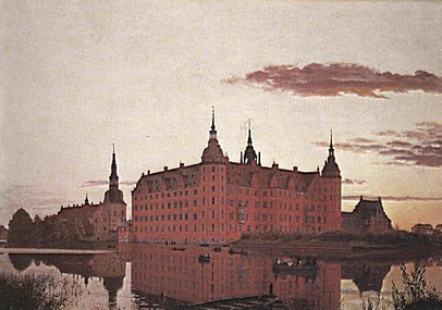 Frederiksborg Slot ved Aftenbelysning (1835)