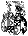 Gräfliches Wappen (mit Zierde) derer von Kuenburg (nach Wappenmehrung)