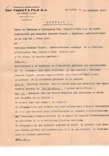 lettre d'engagement de Charles Tissot en 1917