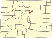 Map of Colorado highlighting Denver County