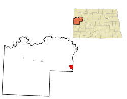 Location of Mandaree, North Dakota