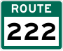 Route 222 marker