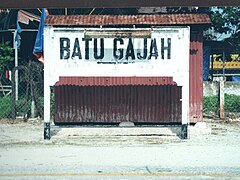 Signboard at the old Batu Gajah Railway Station in 2002.