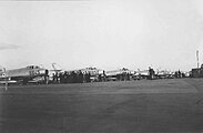 New Dassault Mystère IV jets for the IAF arrived at Hatzor in April 1956 (Operation Shacharit)