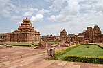 A Hindu temple in light-coloured stone