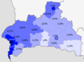 Russians in the region   >10%   8–10%   5–8%   2–5%   <2%