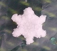 Graupel in shape of snowflake
