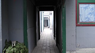 Couloir d'un siheyuan, Pékin, 2012