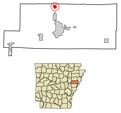 Location of Colt in St. Francis County, Arkansas.