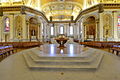 The altar from the top of the nave with the ambo and cathedra behind it