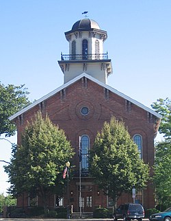 Steuben County Courthouse in Angola (on the National Register of Historic Places).