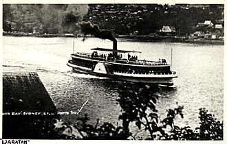 Paddle steamer Waratah in Lavender Bay circa 1886
