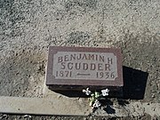 The grave site of Benjamin Harrison Scudder (1871–1936) and Rebecca Scudder (1870–1946).