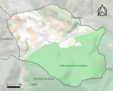 Carte de la ZNIEFF de type 1 sur la commune.