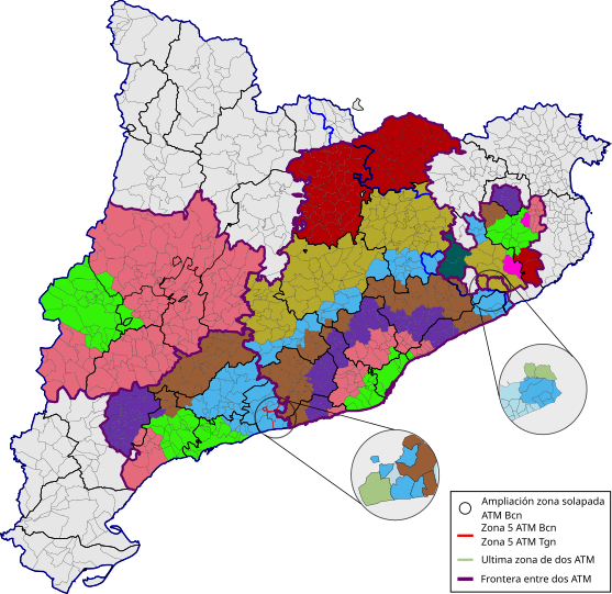 Áreas de Transporte Metropolitano integradas de Cataluña