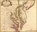 Image 22Map of Chesapeake Bay area by John Senex, 1719, with Baltimore County labeled near Maryland's border with Pennsylvania. (from History of Baltimore)
