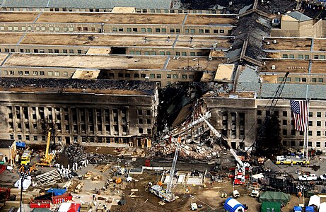 Pentagon crash site at September 11 attacks, by Sgt. Cedric H Rudisill