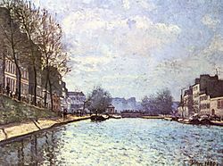 View of the Canal at Saint-Martin in Paris (English)