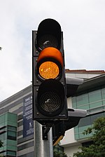 Orange traffic light in Singapore