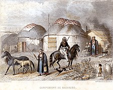 Campement de Bachkirs à Paris en 1835.