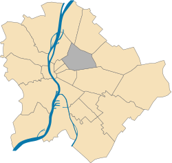 Location of District XIV in Budapest (shown in grey)