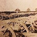 Captured Sikh guns parked in Ambala cantonment in the aftermath of the Second Anglo-Sikh War, circa April 1849