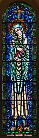 St Brigit of Kildare, stained glass.