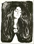 "The Brooch, Eva Mudocci" by Edvard Munch