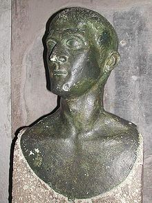 buste masculin de couleur vert bronze