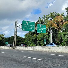 PR-18 north at its exits to PR-23