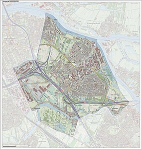 リッデルケルク市の地形図（2015年6月時点）