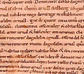 Fragment of the Greuges de Guitard Isarn (c. 1080–1095), one of the earliest texts written almost completely in Catalan,[18][14] predating the famous Homilies d'Organyà by a century.