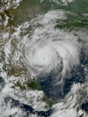 Hurricane Harvey shortly before peak intensity