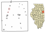 Location of Danforth in Iroquois County, Illinois