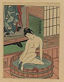 Torii Kiyomitsu, Bathing Woman, 1750