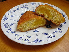 A Japonesa from Amar's J J B Bakers in Gibraltar, cut in half.