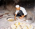 A Uyghur nan baker in Kashgar