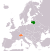 Location map for Lithuania and Switzerland.