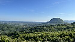 View of Suma mountain in Ana e Malit and the fields of the surrounding villages